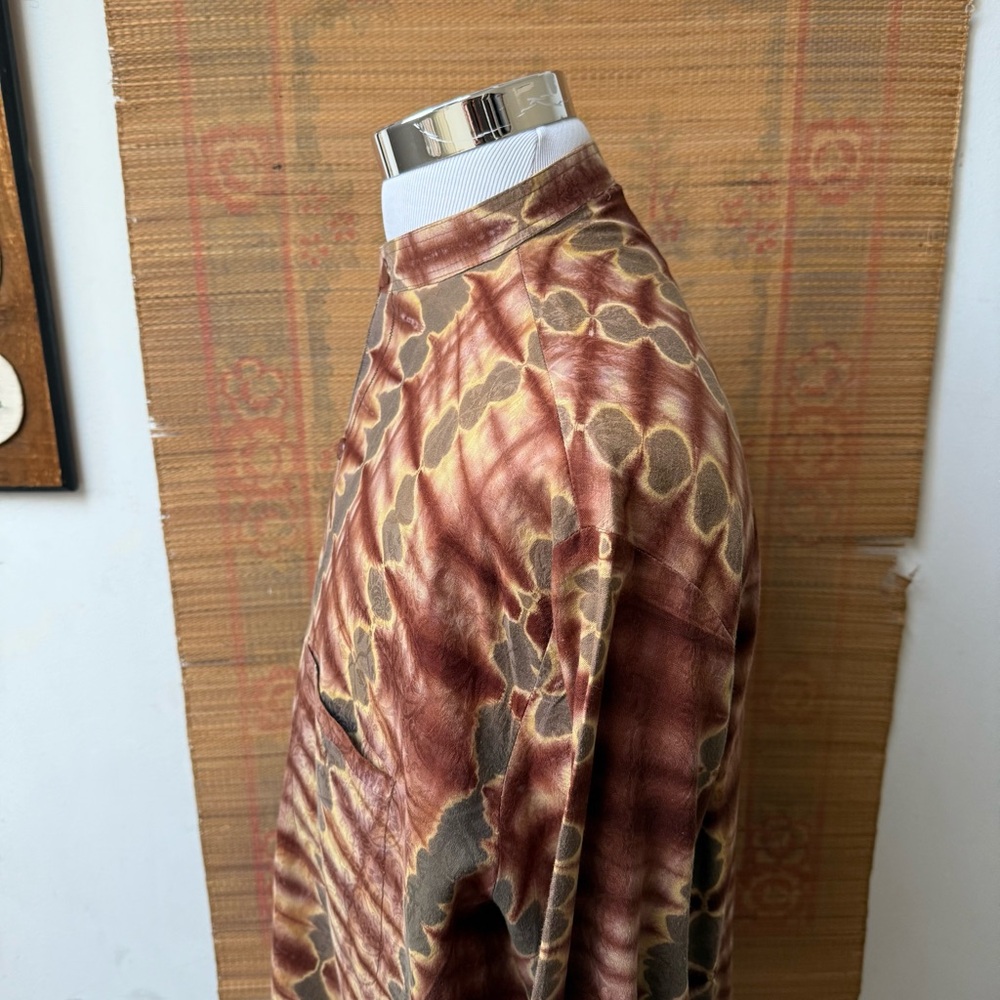 Mandarin Collar Bohemian Hippie Button-Up Shirt - Picture 3 of 12